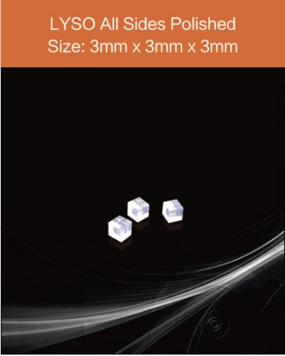 LYSO Ce scintilltion crystal, Cerium doped Lutetium Yttrium Silicate scintillation crystal, LYSO Ce scintillator crystal, 3 x 3 x 3mm